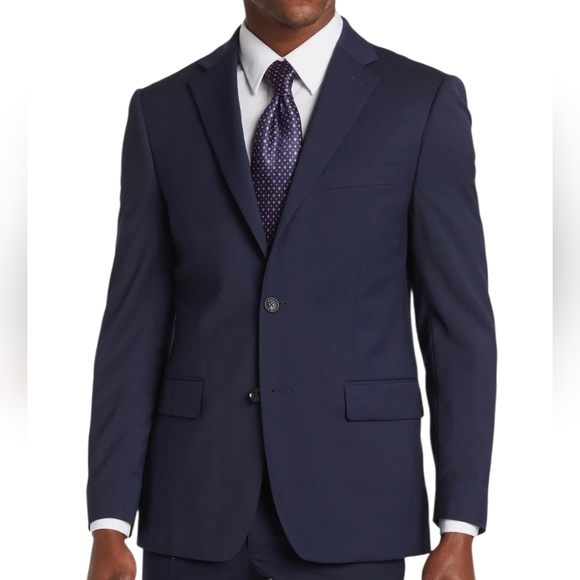 Tommy Hilfiger Men’s Navy Blue Modern Fit Two-Button Suit Blazer Jacket size 42